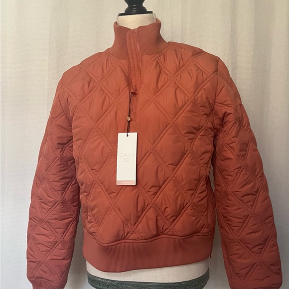 Calia Quilted 1/2 Zip Pullover in Apricot Aura (S) - Picture 2 of 8